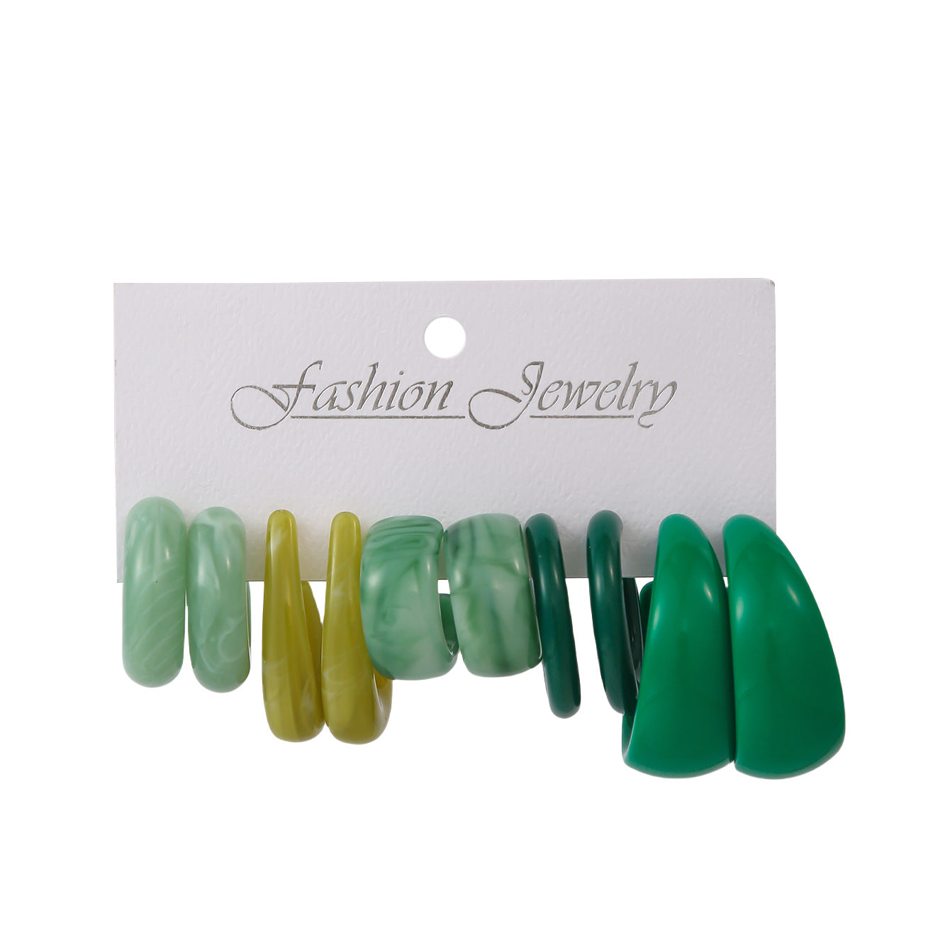 Women's Fashion Personality Wear Resin Shaped Suit Earrings
