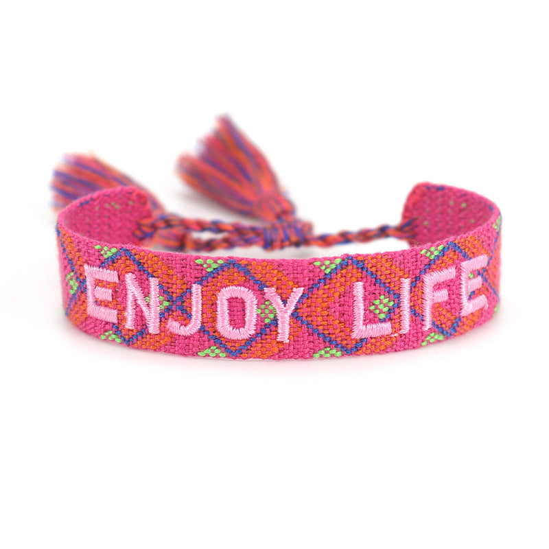 Women's Letter Carrying Strap Hand-woven Tassel Can Bracelets