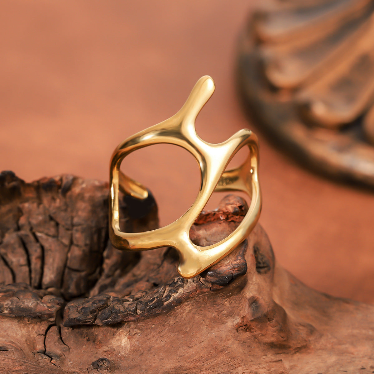 Niche Fashion Design Geometric Arc Knuckle Exaggerated Rings