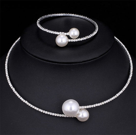 Diamond Adjustable Design Pearl Female Bridal Light Necklaces