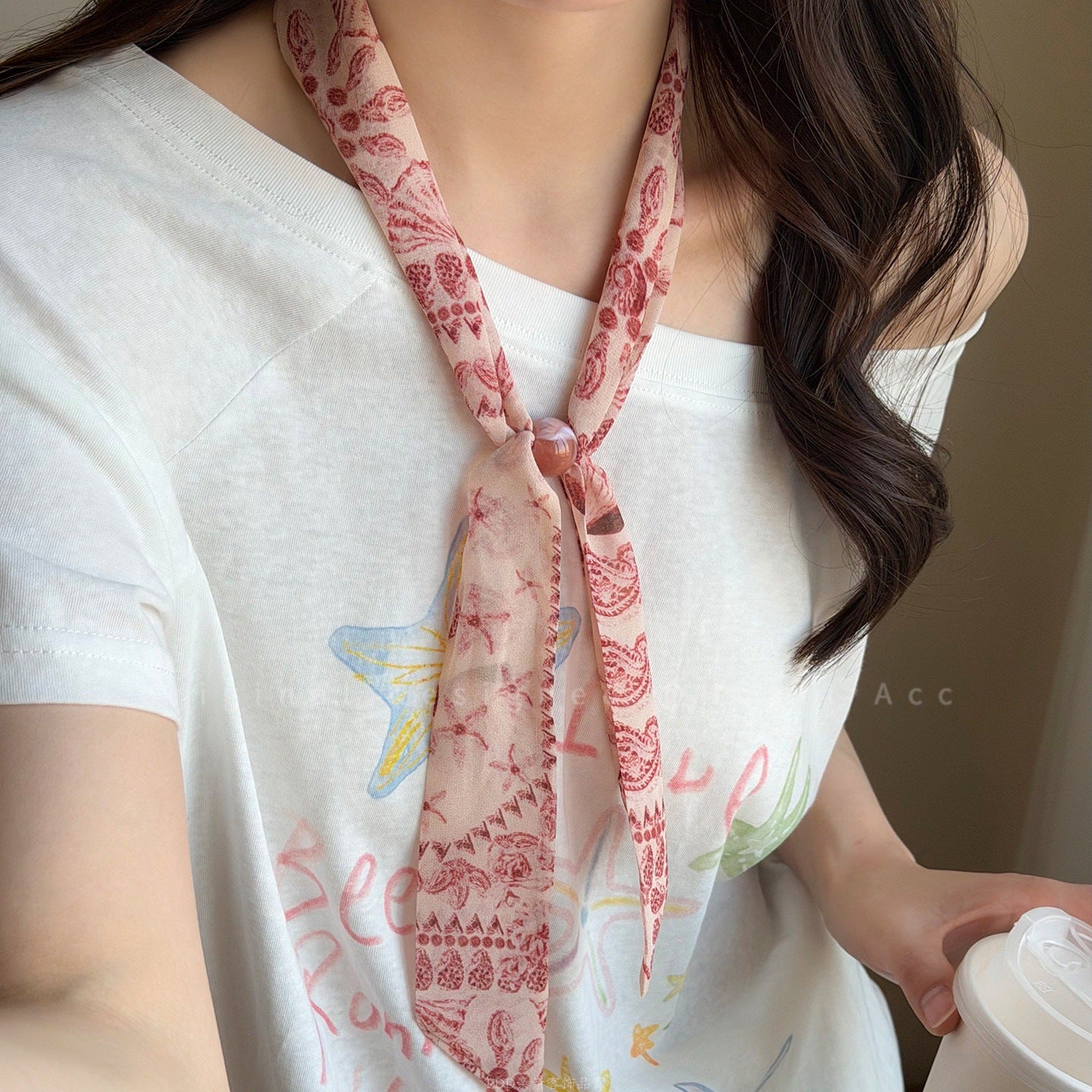 Color Green Shivering Scarf Female Niche Pull-out Long Sweater Chain Necklace