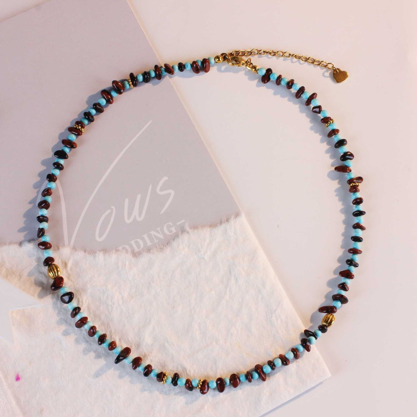 Natural Stone Beaded Pony Item Female High Light Luxury Clavicle Necklace