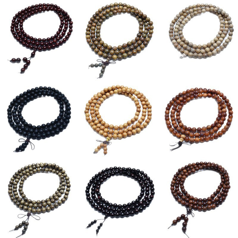 Women's & Men's Authentic Pterocarpus Wood Buddha Beads Batch Bracelet