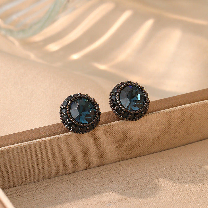 Trendy Cool Ink Blue Zircon Three-piece Pendants
