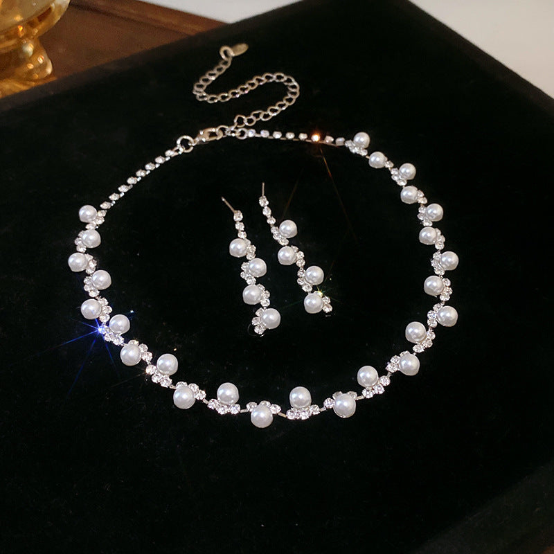 Diamond Geometric Suite Light Luxury Clavicle Jewelry Set