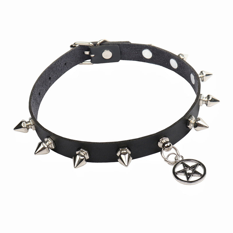 Punk Vintage Five-pointed Star Leather Nightclub Clavicle Collar