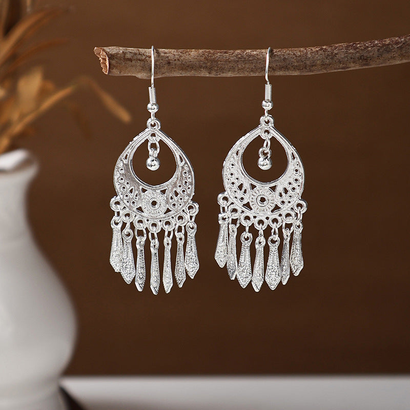 Women's Ethnic Style Imitation Miao Sier Colorful Earrings