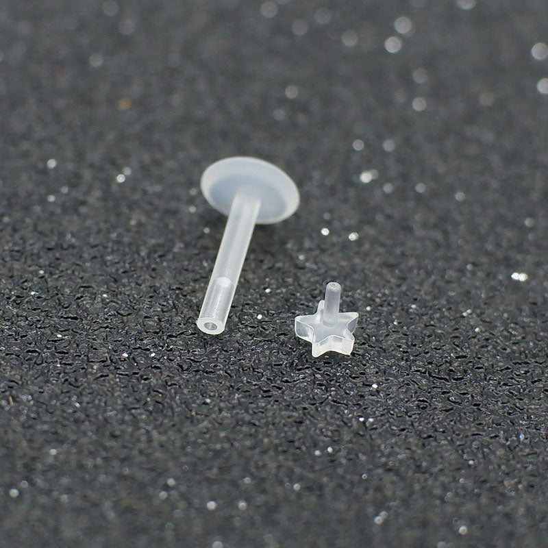 Heart Flat Bottom Labret Ear Bone Stud Earrings