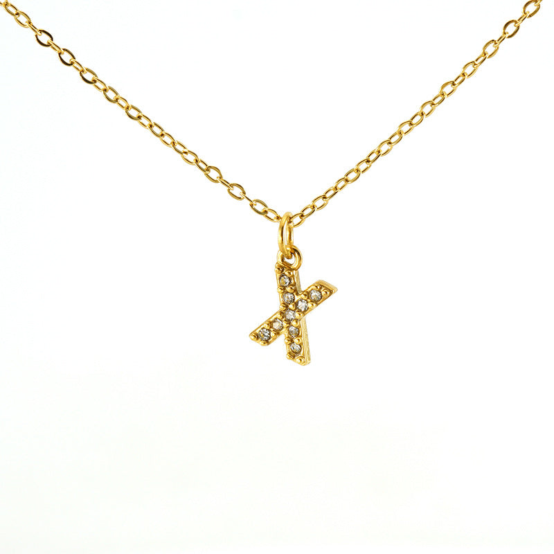 Women's Diamond Small Letter Simple Clavicle Chain Necklaces