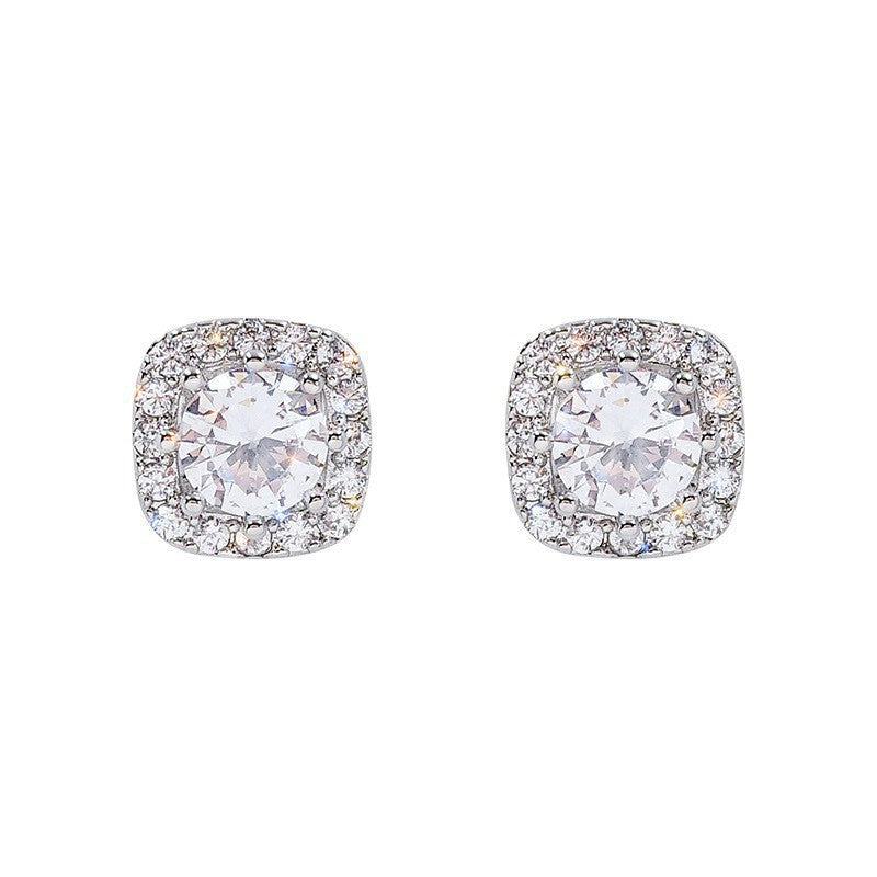 Diamond Square Light Luxury Temperament Small Sugar Cube High-grade Design Rings