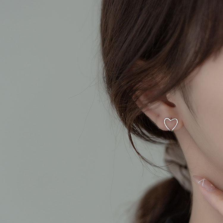 Women's Clip Temperamental Simple Lines Geometric Heart Shape Rings