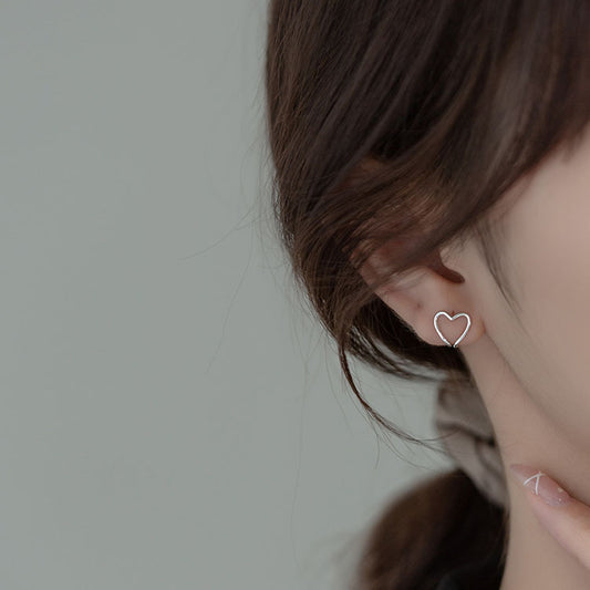 Women's Clip Temperamental Simple Lines Geometric Heart Shape Rings