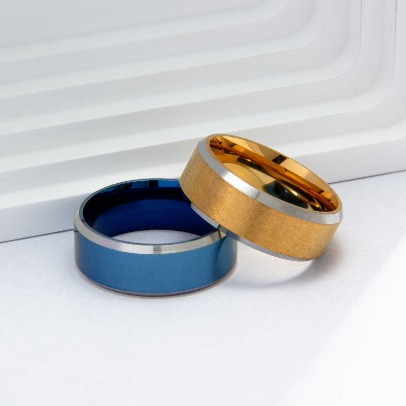 Men's Fashion Titanium Steel Sier Simple Personality Rings
