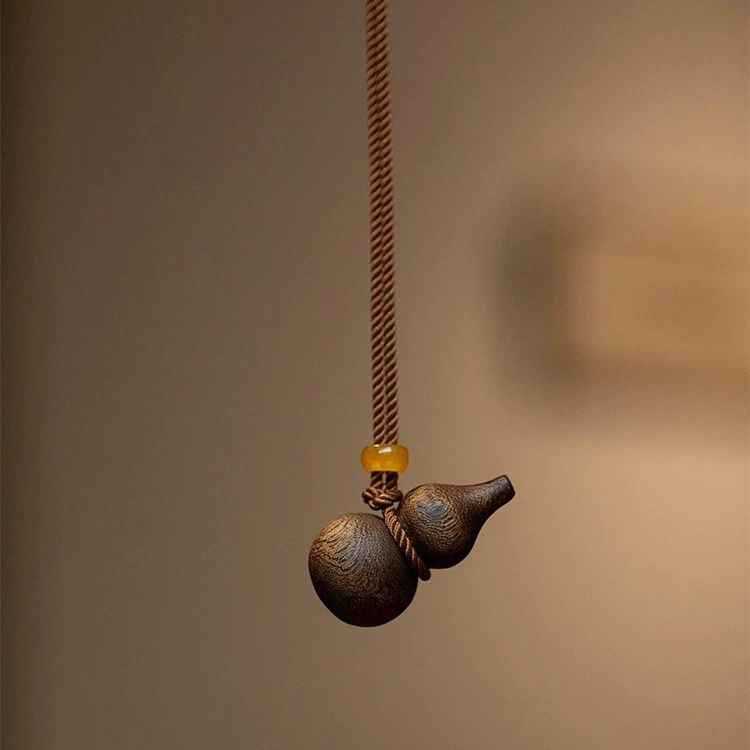 Women's & Men's Natural Eaglewood Calabash Pendent Crafts Fu Lu Chinese Style Meaning Necklace