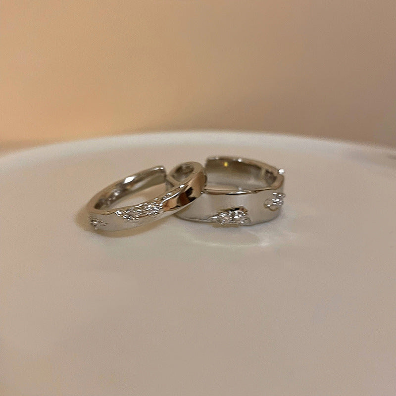 Female Cold Wind Couple Combination Personalized Ring