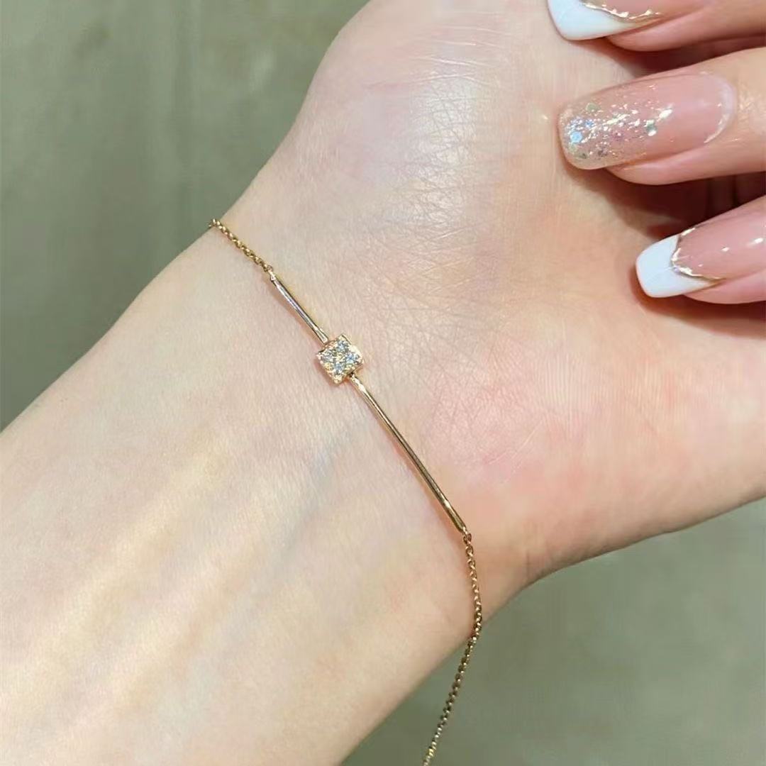 Small Square Diamond Female Girlfriends Niche Design Bracelets
