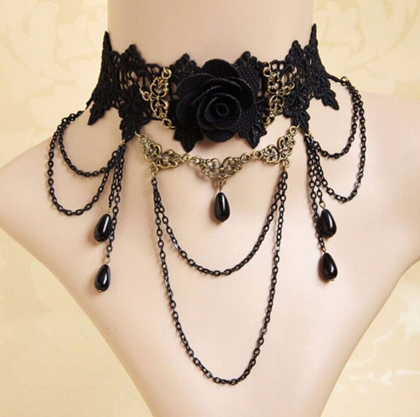 Cross Lace Lolita Ornament Dark Retro Niche Clavicle Necklaces