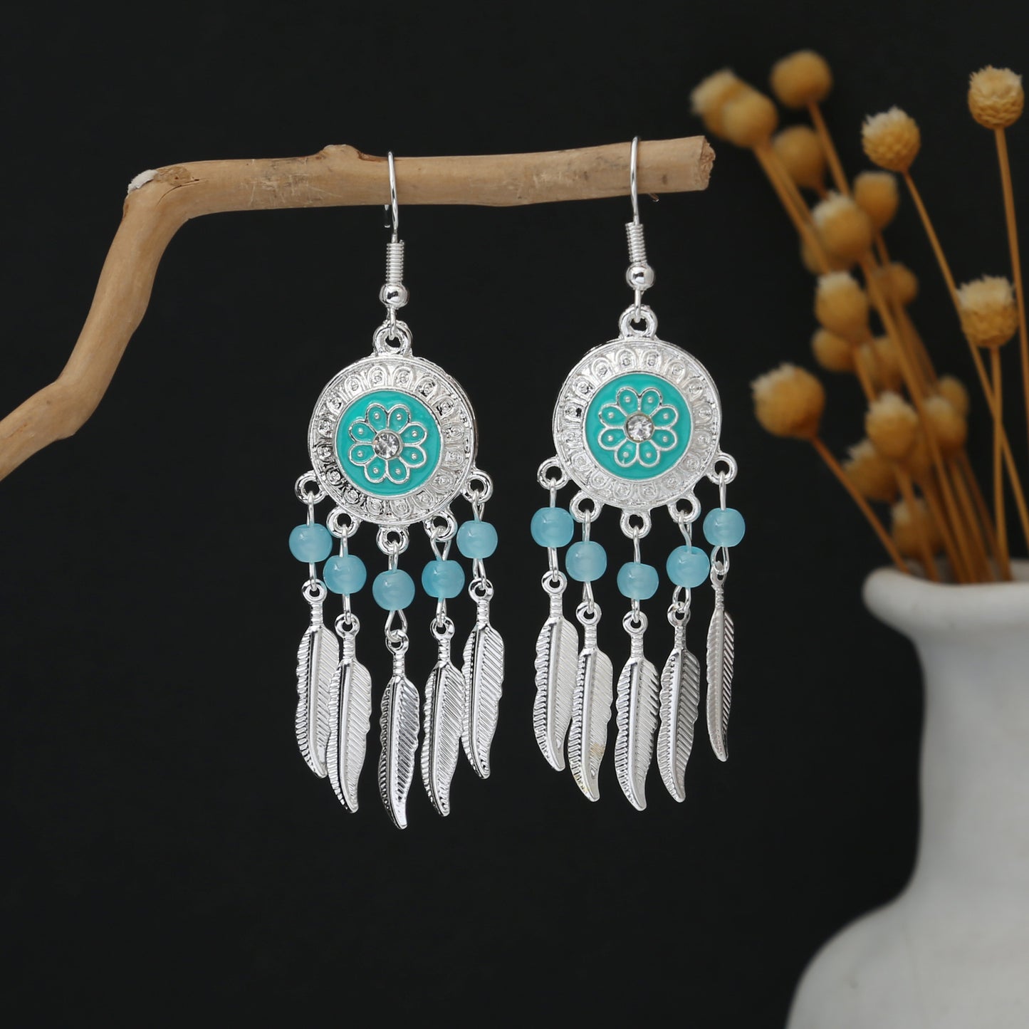 Personalized Ethnic Style Miao Sier Geometric Colorful Rings