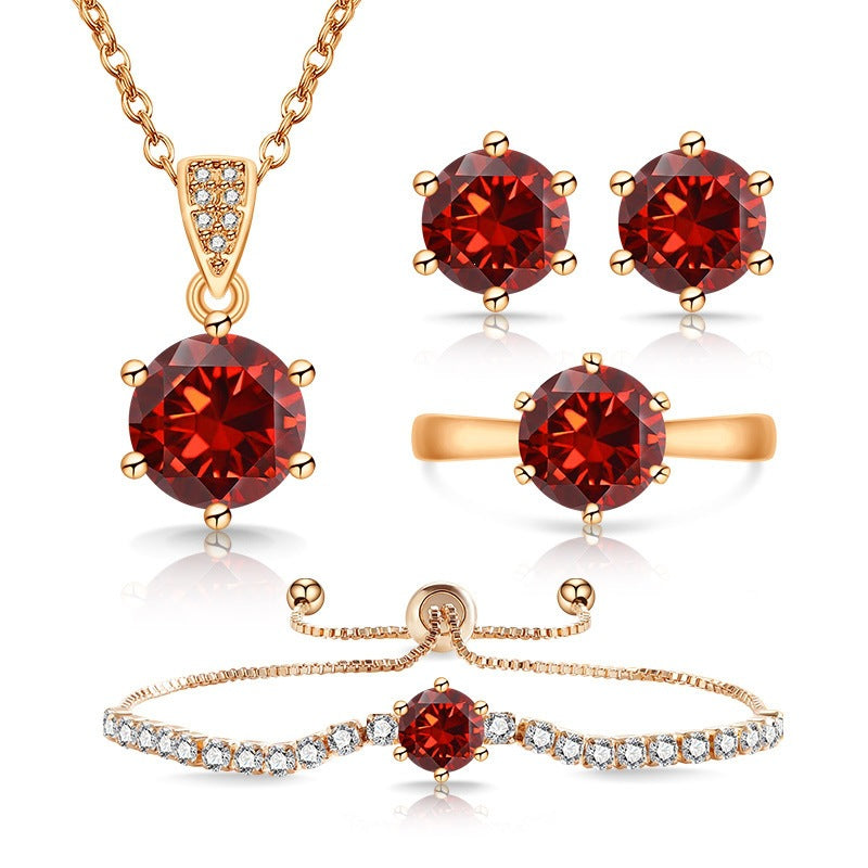 Super Flash Classic Colored Gems Pcs Jewelry Set
