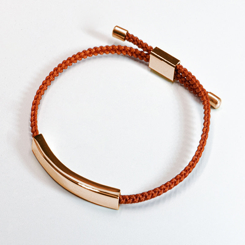 Steel Engraved Hollow Tube Couple Adjustable Inspirational Bracelets