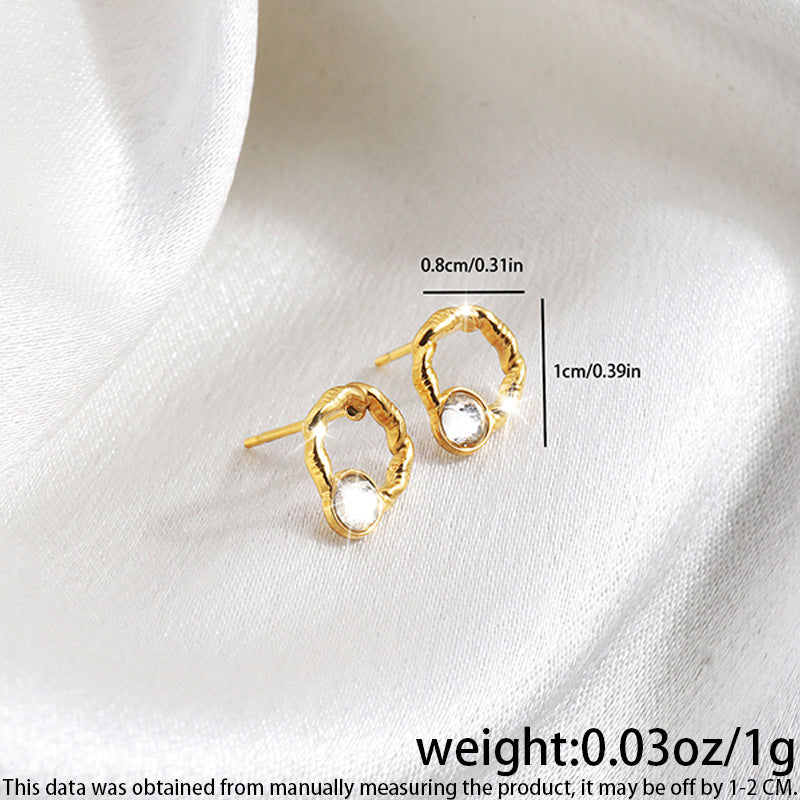 High-grade Fashionable Versatile Micro Diamond Butterfly Earrings