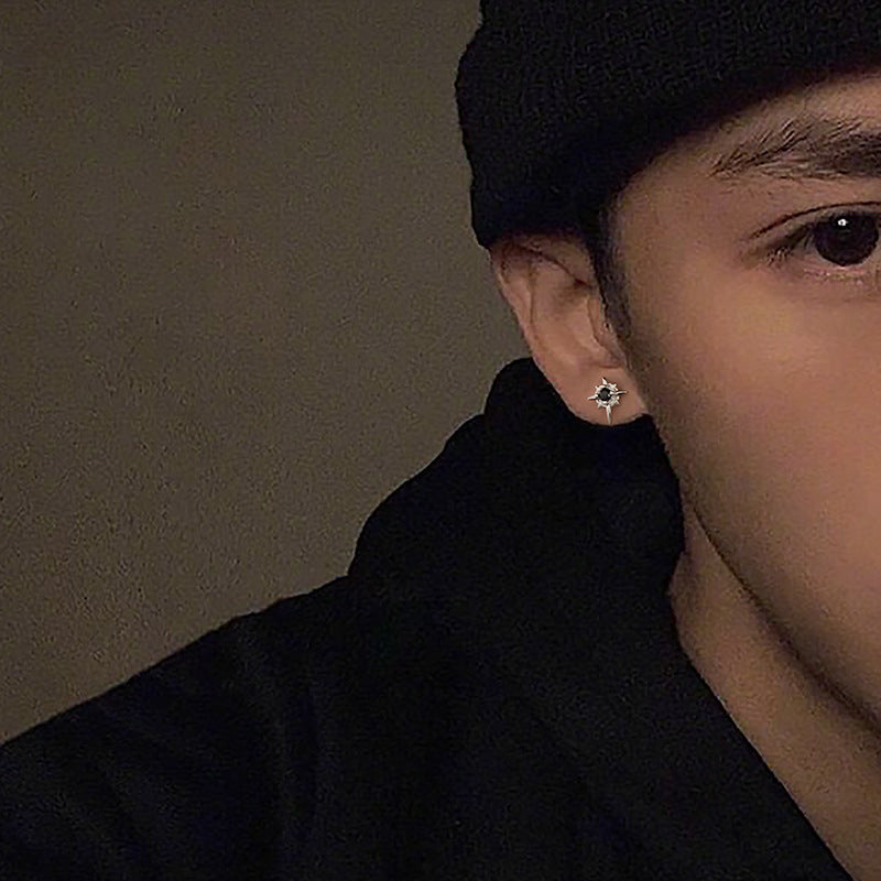 Men's Star Magnetic Ear Clip Trendy Unique Hip Earrings