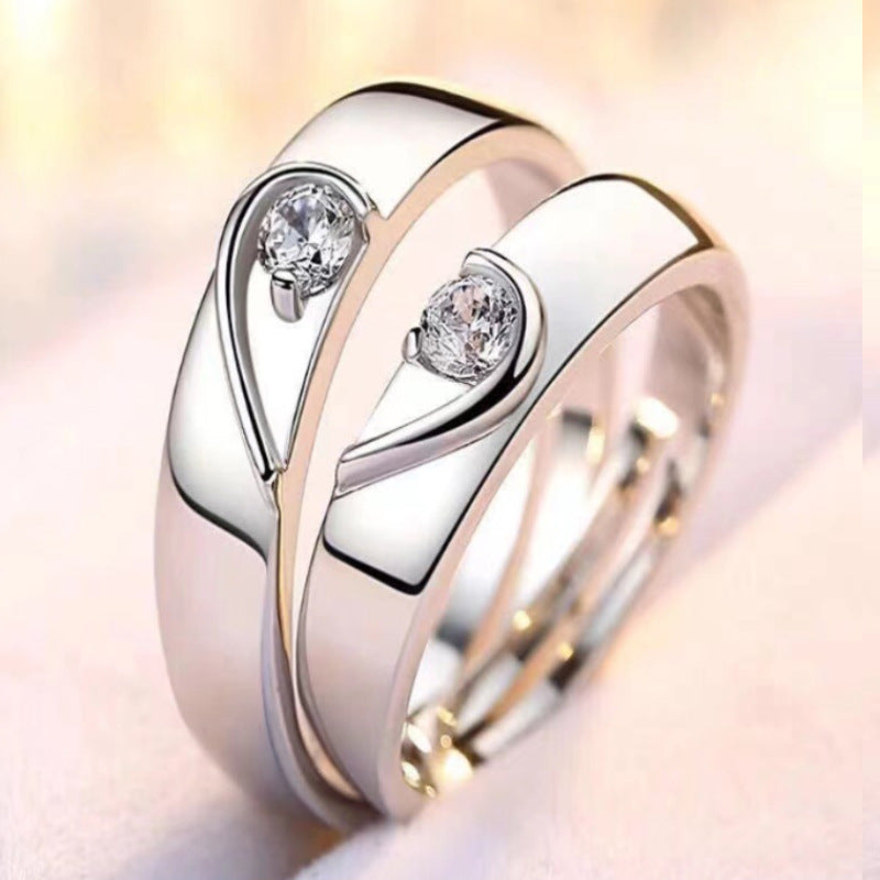 Women's & Men's Couple Simulation Diamond Opening Zircon Classic Rings