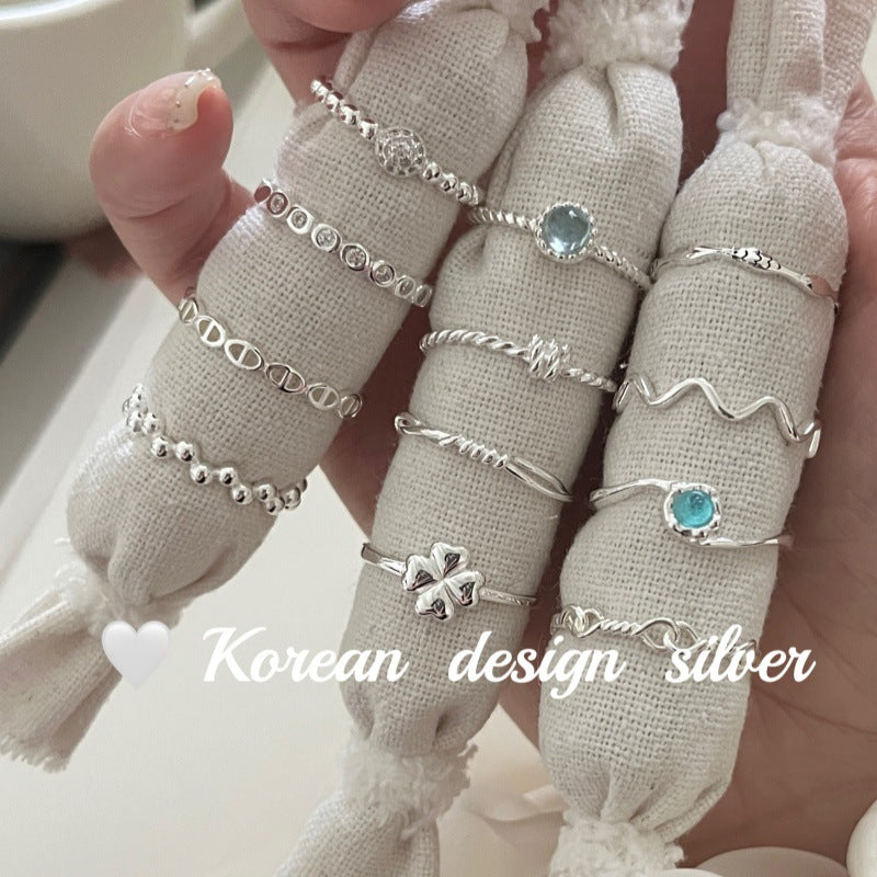 Sier Aquamarine Zircon Collection Twin Niche High Rings