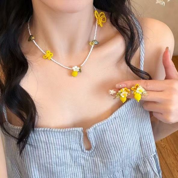 Women's Lemon Flower For Design High-grade Clavicle Chain Necklaces