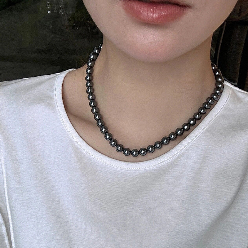 Women's Sier Natural Freshwater Pearl Summer Versatile Clavicle Chain Necklaces