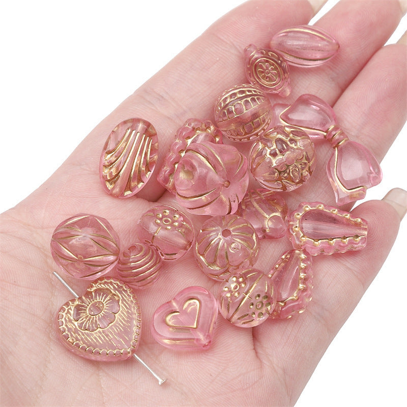 Acrylic Transparent Vintage Frosted Gold Scattered Beads Jewelry Accessories