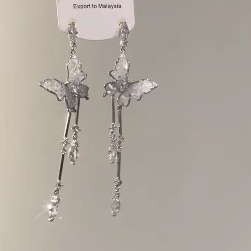 Fringe Collection Butterfly Fall Wisteria Flower Earrings