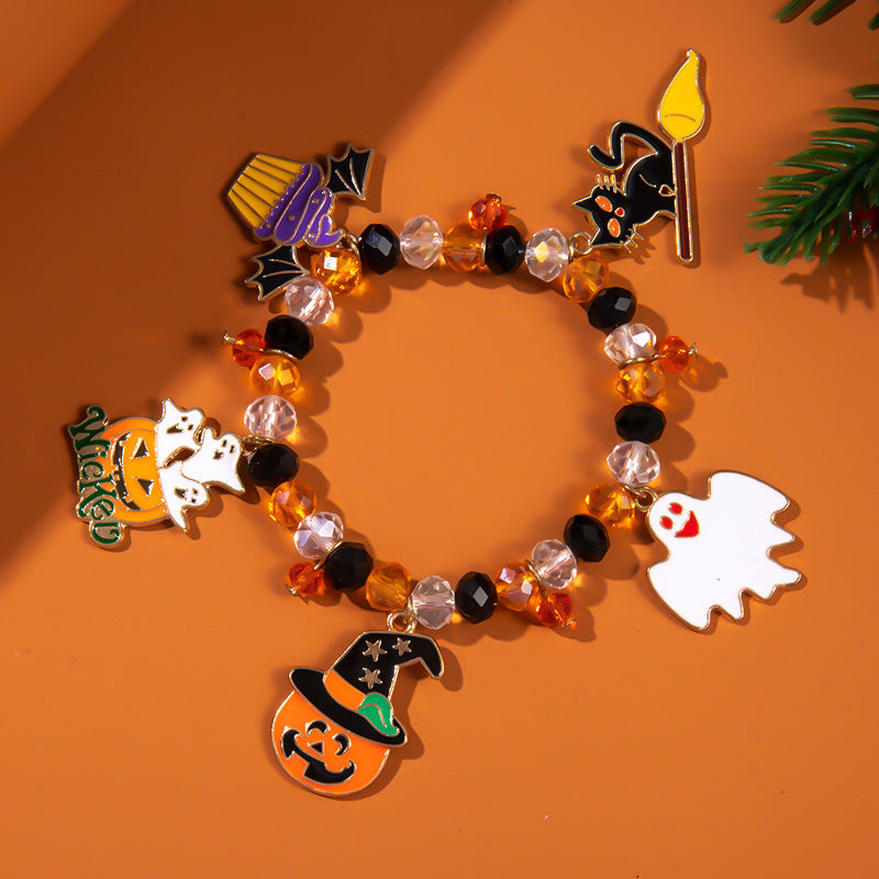 Horror Atmosphere Bat Ghost Festival Dress Up Beads Bracelets