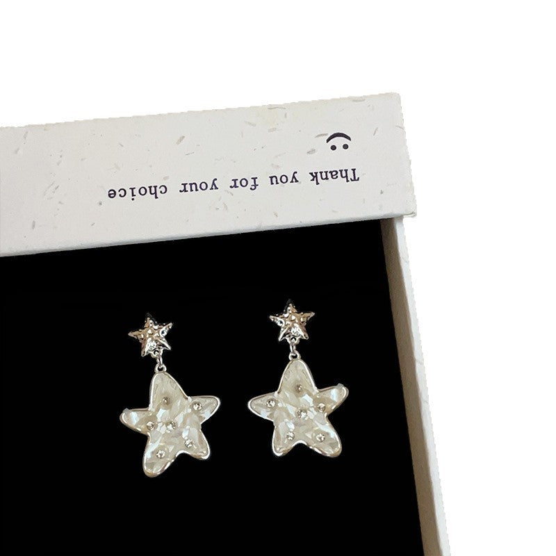 Cool High Sense Diamond In The Debris Star Ear Female Earrings