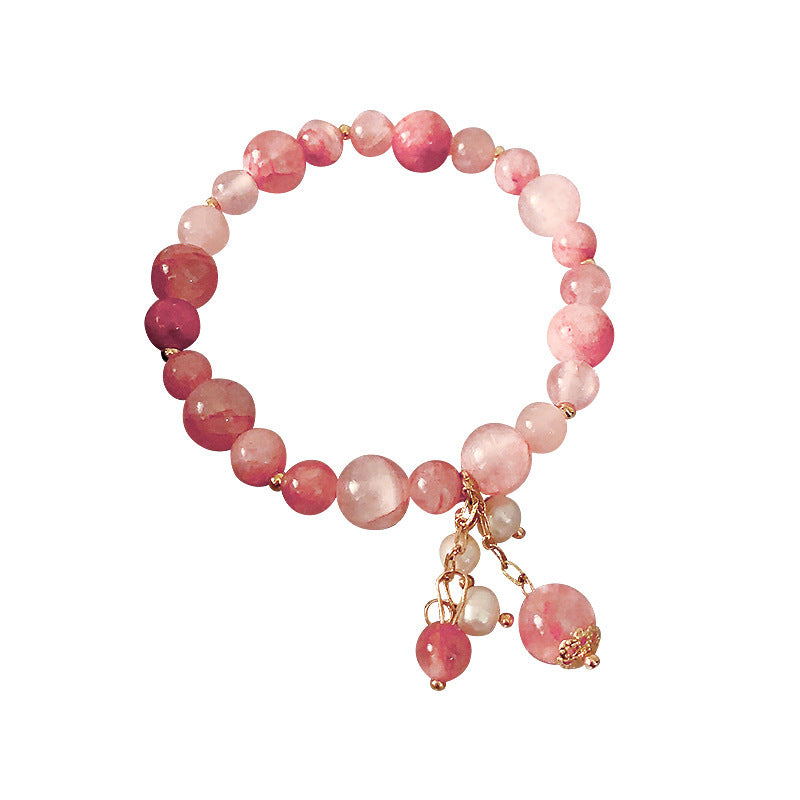 Women's Elastic Elegant Strawberry Quartz Light Luxury Bracelets