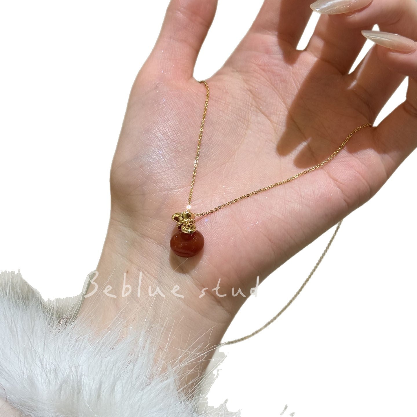 Fortune Bag Blessing Word Purse Female Niche High-grade Sweater Necklace