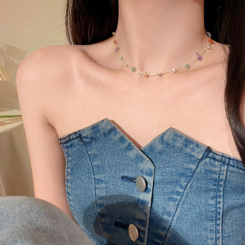 Stone Female Minority Geometric Clavicle Chain Collar