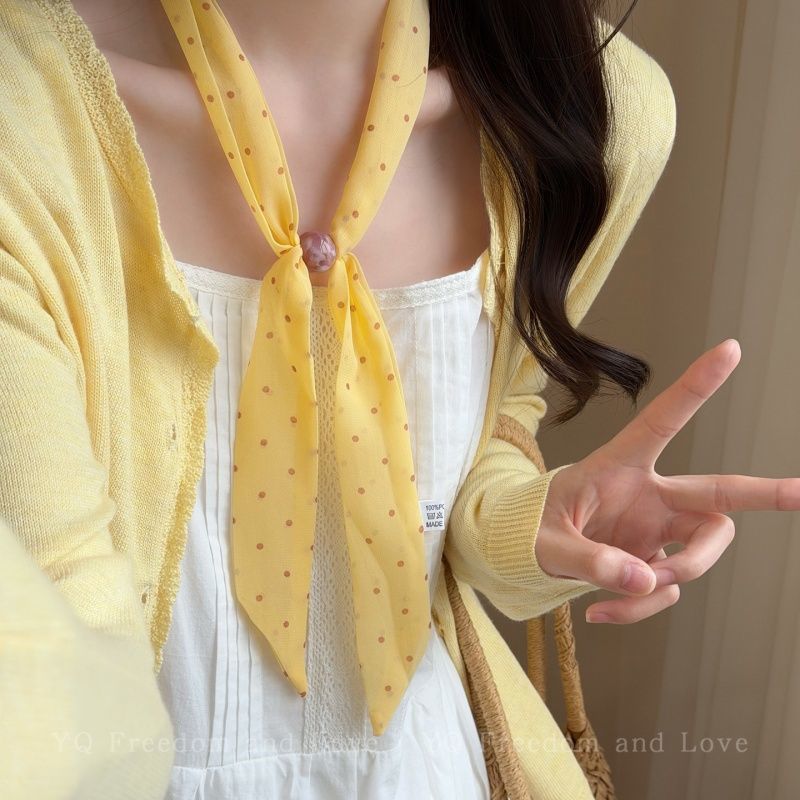 Color Green Shivering Scarf Female Niche Pull-out Long Sweater Chain Necklace