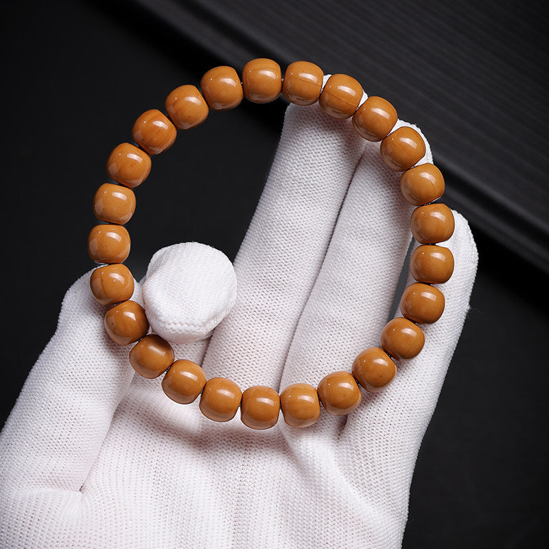 Women's & Men's Hand-held Crafts Carved Old Barrel Light Bead Hand Bracelet