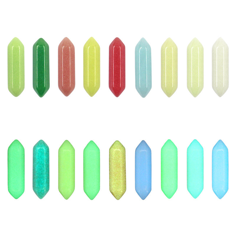 Color Luminous Stone Hexagon Prism Ornaments Fluorite Double Necklaces