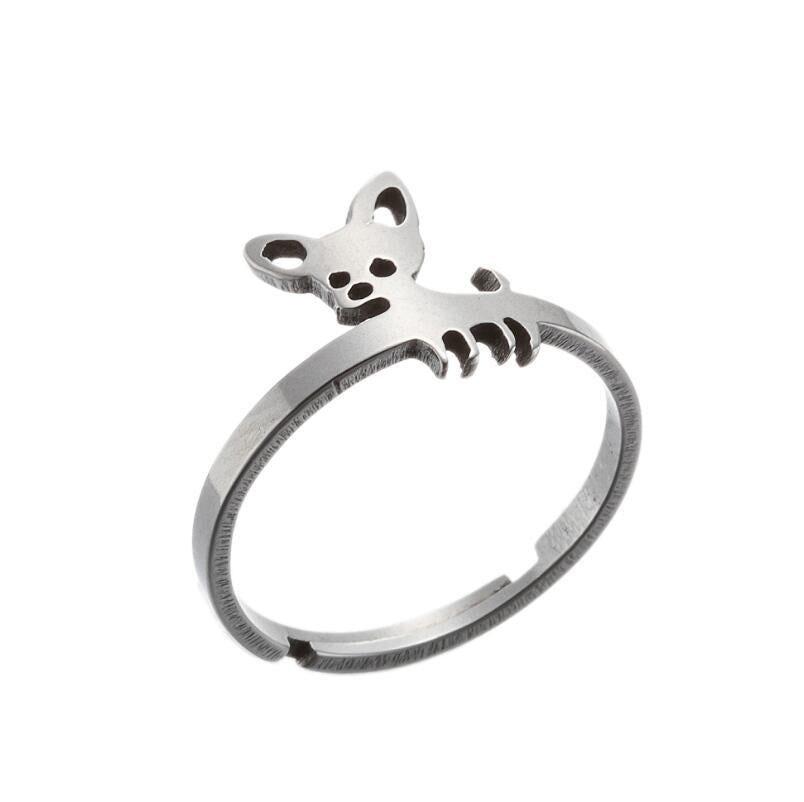 Pet Puppy Open Hollow Chihuahua Stainless Rings