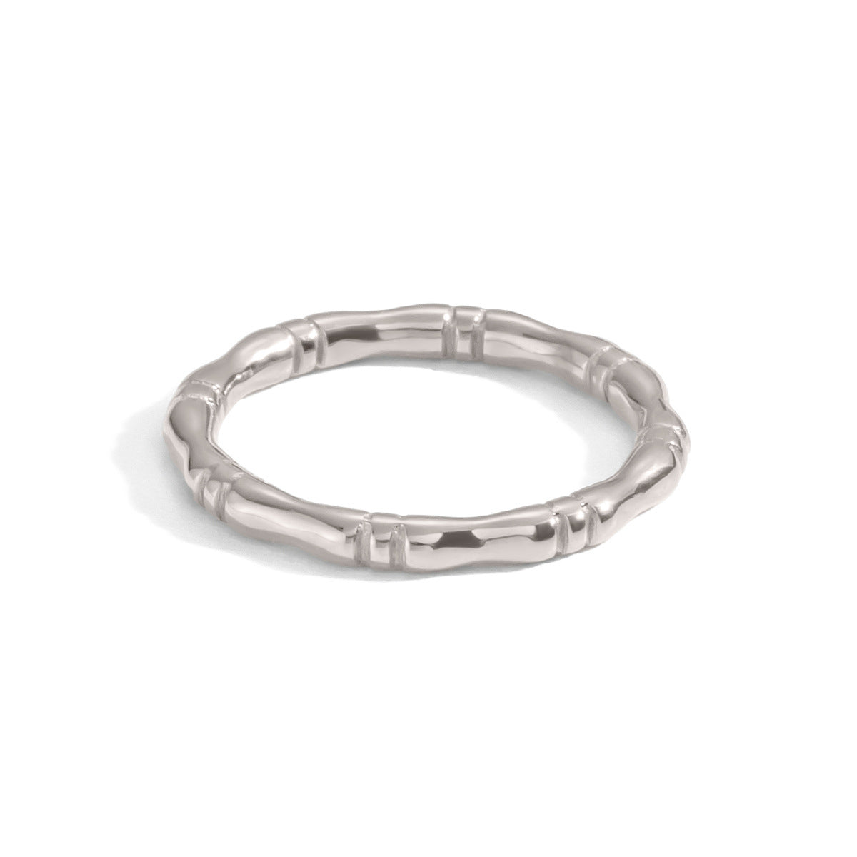 Simple Style Stainless Steel Gold-plated Bamboo Rings