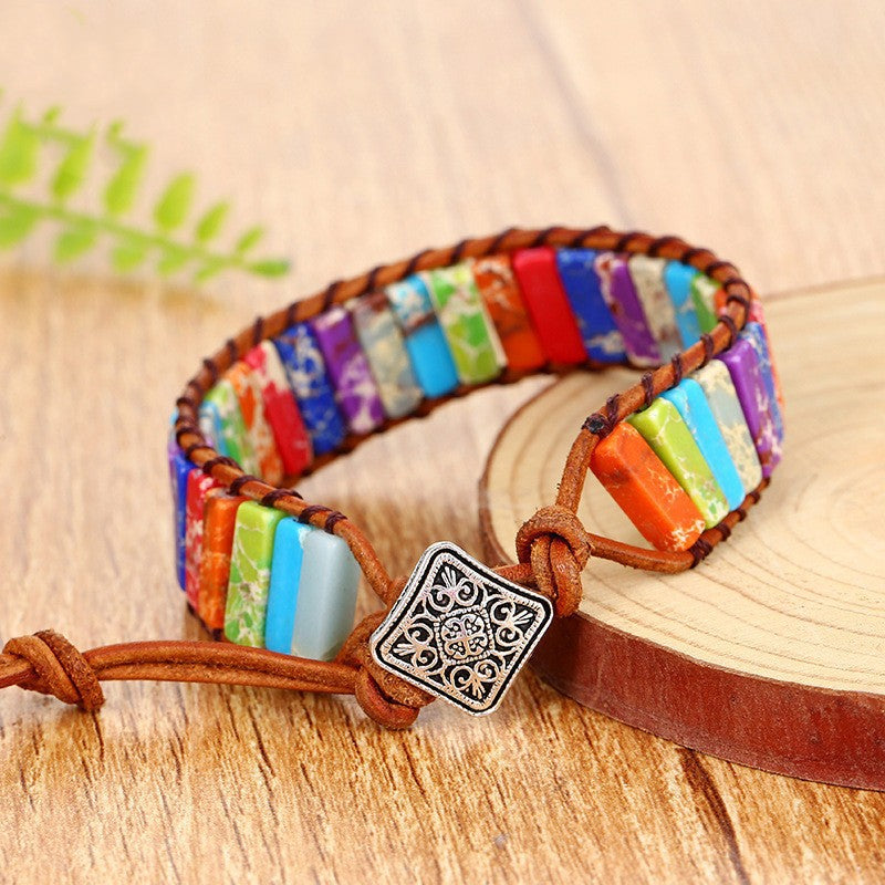 Imitation Handmade Woven Leather String Bohemian Bracelet