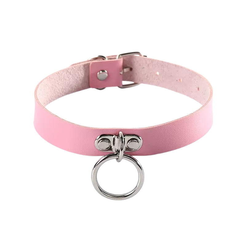 Punk Leather Personality Hot O-shaped Circle Rings