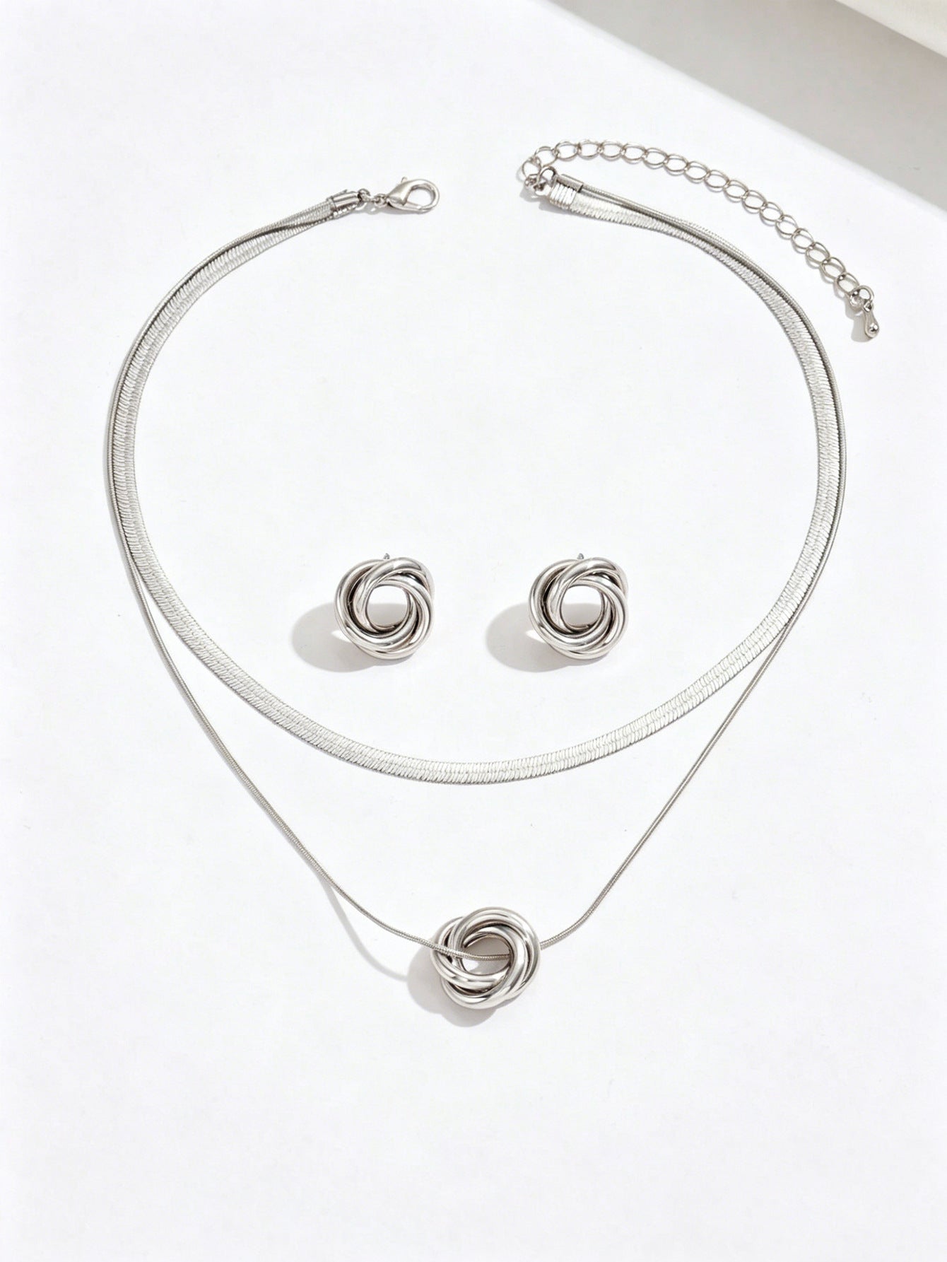 Twisted Double Layer Snake Bone Ear Female Twin Twist Jewelry Set