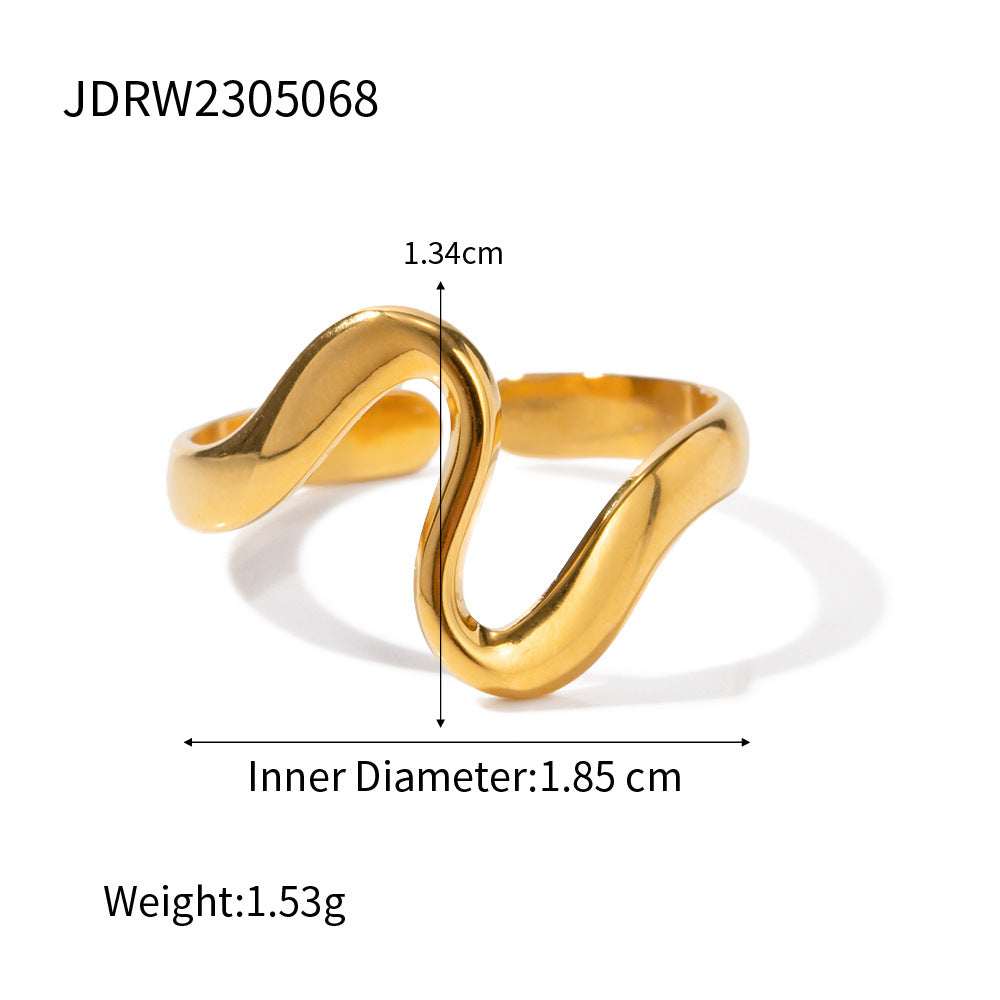 High-grade Simple Gold Steel Series Stainless Rings