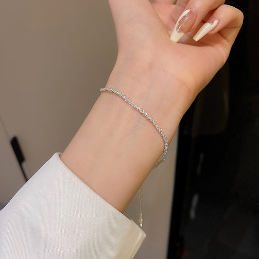 Women's Simple Sier Style Sparkling Clavicle Chain Bracelets