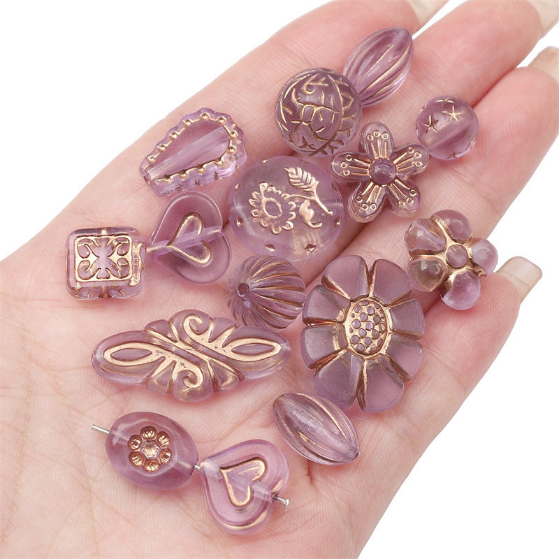 Acrylic Transparent Vintage Frosted Gold Scattered Beads Jewelry Accessories