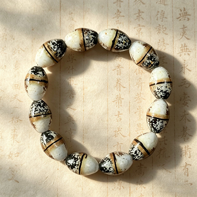 Women's & Men's Luminous Two-color Waist Drum Colored Glaze Crafts Beaded Bracelet