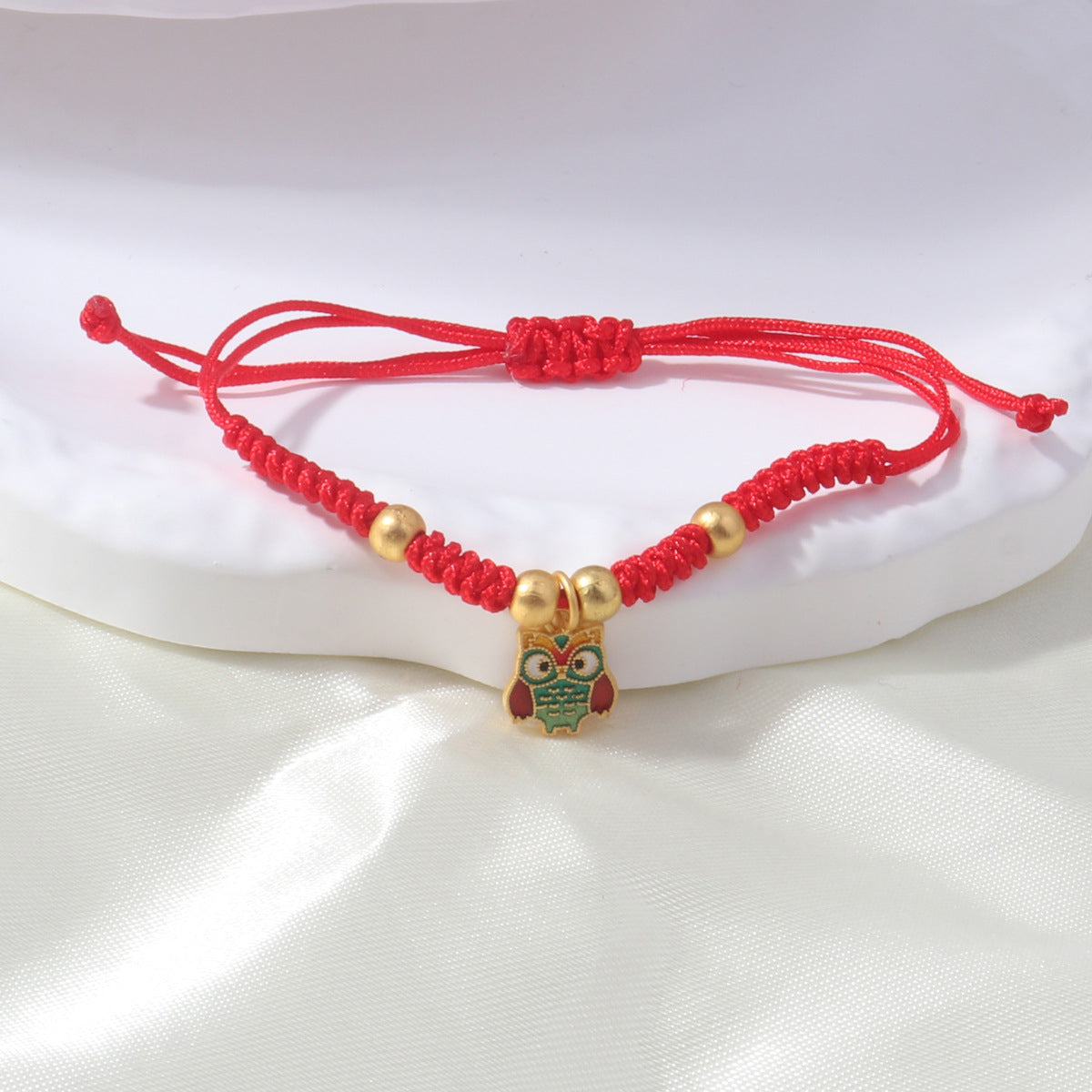 Braided Red Rope Auspicious Language Butterfly Fortune Cat Safe Joy Bracelets